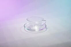 Glass Cup & Saucer Wide