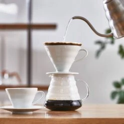 Hario V60 Ceramic Coffee Dripper White - Size 02 -Hario V60 Ceramic Dripper image 1