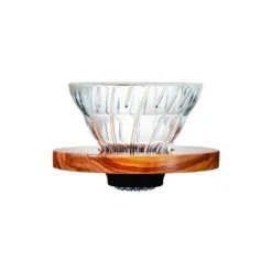 Hario V60 Glass Coffee Dripper Olive Wood - Size 01