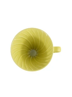 HARIO V60-02 Dripper (Ceramic) -Hario hario v60 02 ceramic dripper yellow top view
