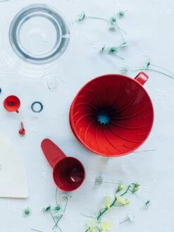 HARIO V60-02 Dripper (Plastic) -Hario hario v60 02 plastic dripper red above