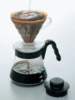 HARIO V60-02 Coffee Server (700ml/24oz) -Hario hario vcs 02b v60 coffee server black in use 3