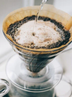 HARIO V60-03 Dripper (Plastic) (Clear) -Hario hario vd 03t v60 03 plastic dripper clear in use 2