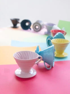 HARIO V60-02 Dripper (Ceramic) -Hario hario vdc 02 bu v60 02 ceramic dripper light blue in use 02 fb2740da 1412 48c4 93d7 ac758328735a