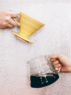 HARIO V60-02 Dripper (Ceramic) -Hario hario vdc 02 yel v60 02 ceramic dripper yellow in use 02 b61c2667 7f43 4d46 b4b0 1e5ada873456