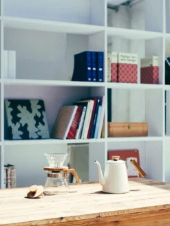 HARIO V60-02 Glass Dripper (Olive Wood) -Hario hario vdg 02 oz glass dripper olive wood in use 4