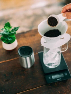 HARIO V60 MUGEN Dripper (Ceramic) -Hario hario vdmu 02 cw v60 mugen dripper ceramic in use 1