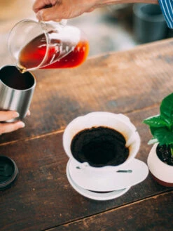 HARIO V60 MUGEN Dripper (Ceramic) -Hario hario vdmu 02 cw v60 mugen dripper ceramic in use 4